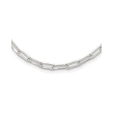 925 White Gold 4.2 mm Paperclip Chain Necklace, Polished