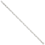 925 White Gold 4.2 mm Paperclip Chain Bracelet, Polished alternate angle