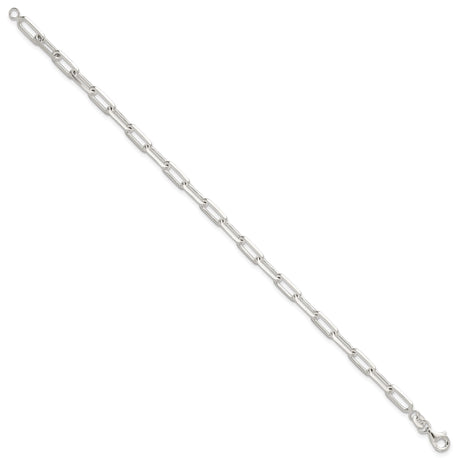 925 White Gold 4.2 mm Paperclip Chain Bracelet, Polished alternate angle