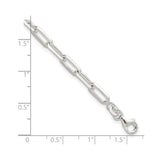 925 White Gold 4.2 mm Paperclip Chain Bracelet, Polished shown for scale