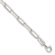 925 White Gold 4.2 mm Paperclip Chain Bracelet, Polished