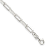 925 White Gold 4.2 mm Paperclip Chain Bracelet, Polished