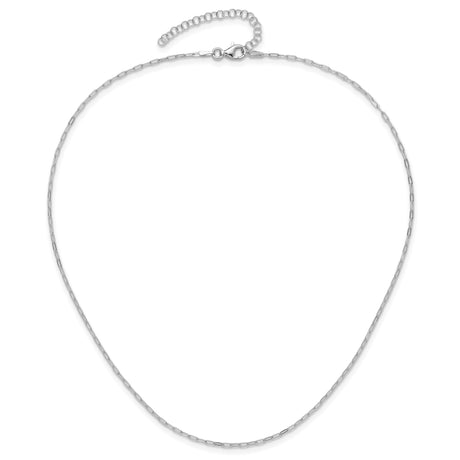 925 White Gold 1.65 mm Paperclip Chain Necklace, Polished