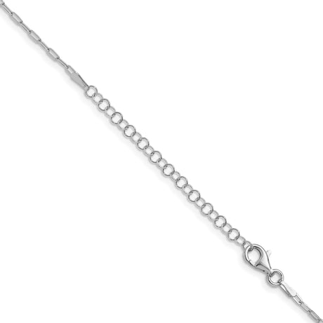 925 White Gold 1.65 mm Paperclip Chain Necklace, Polished alternate angle