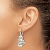 Sterling Silver Spiral Dangle Earrings, Modern Abstract Design, Lightweight Sculptural Jewelry