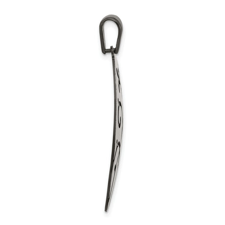 Sterling Silver Teardrop Pendant with Oxidized Vine Scrollwork, Nature Inspired Boho Jewelry
