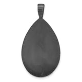 Sterling Silver Teardrop Pendant with Oxidized Vine Scrollwork, Nature Inspired Boho Jewelry