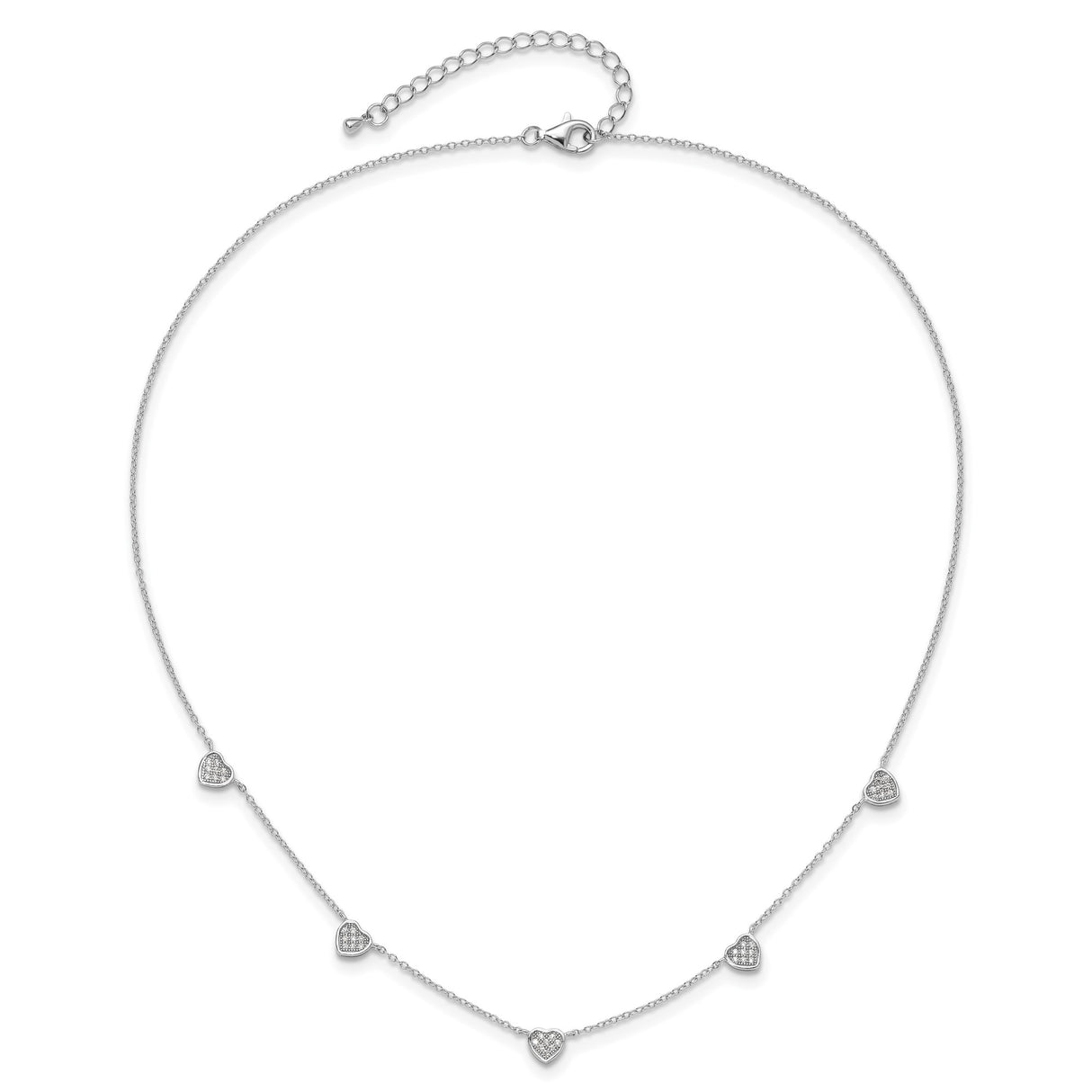 925 White Gold 1.1 mm Polished Chain Necklace alternate angle