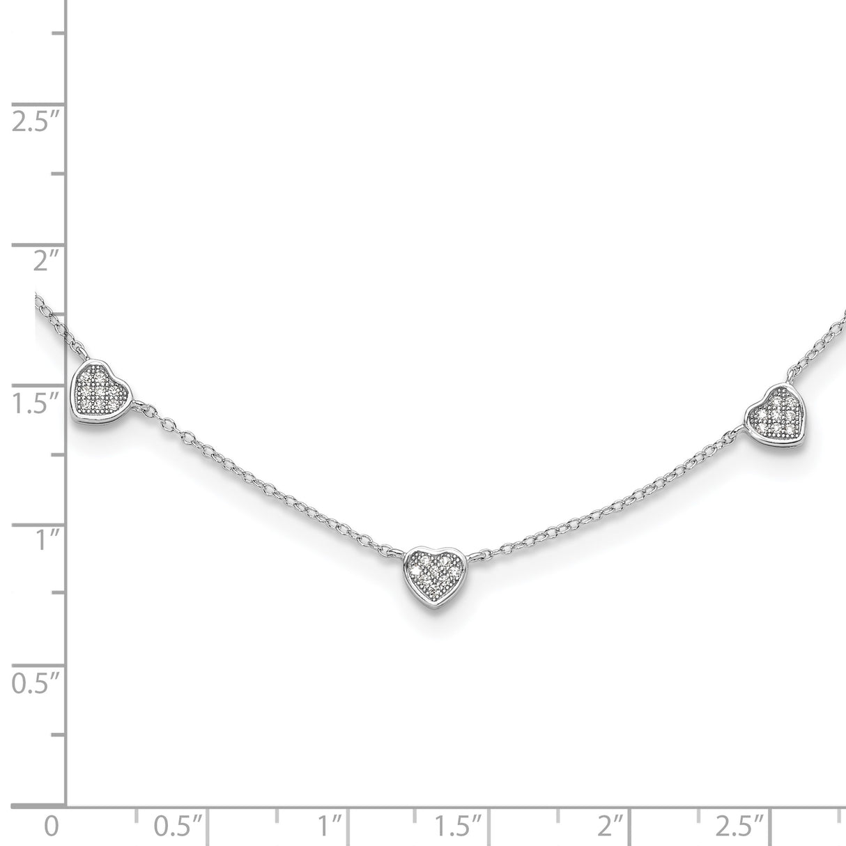 925 White Gold 1.1 mm Polished Chain Necklace shown for scale