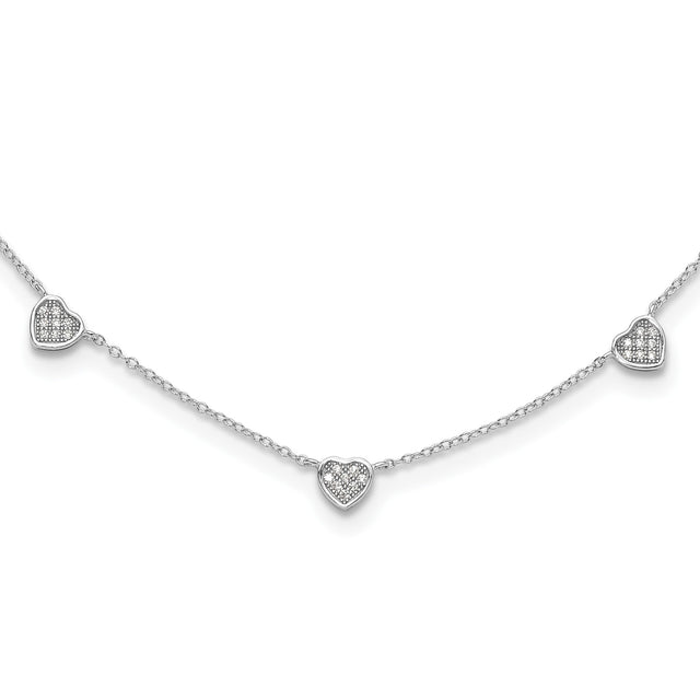 925 White Gold 1.1 mm Polished Chain Necklace