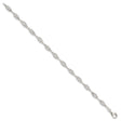 925 White Gold 6 mm Polished Chain Anklet, Solid