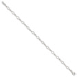 925 White Gold 6 mm Polished Chain Anklet, Solid detail view