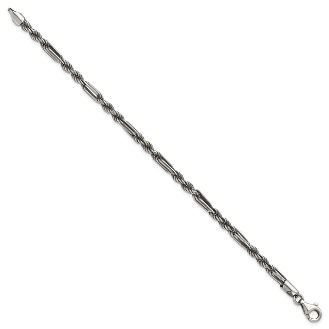 925 White Gold 4.4 mm Solid Chain Bracelet