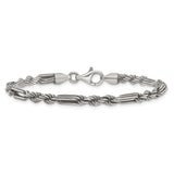 925 White Gold 4.4 mm Solid Chain Bracelet alternate angle