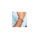 925 White Gold 3.7 mm Franco Chain Bracelet, Solid detail view