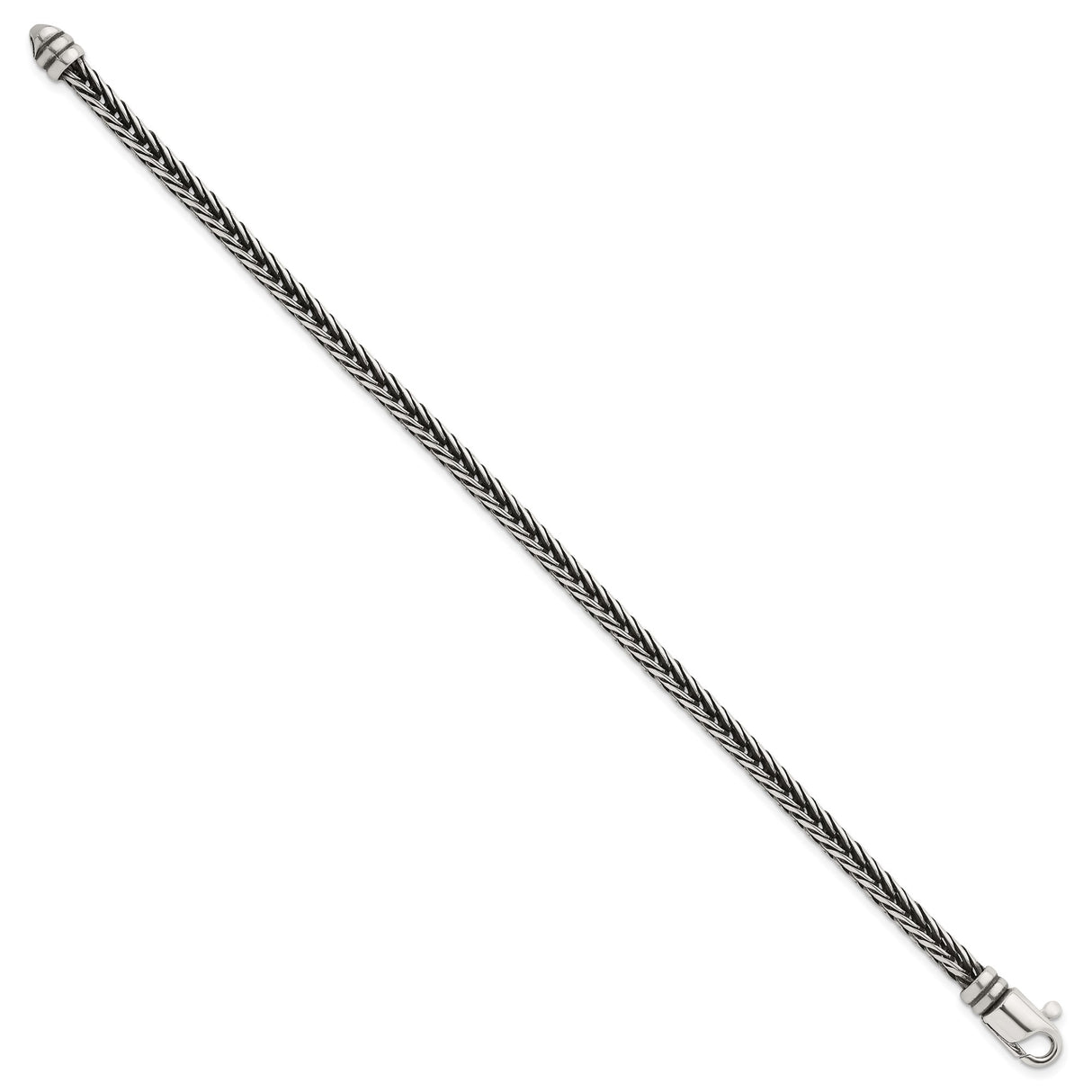 925 White Gold 4.2 mm Franco Chain Bracelet, Solid