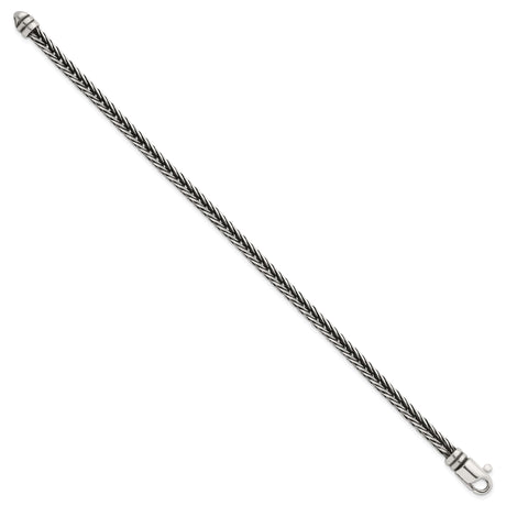 925 White Gold 4.2 mm Franco Chain Bracelet, Solid