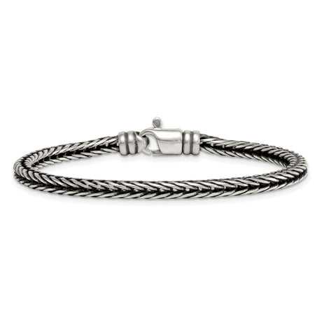925 White Gold 4.2 mm Franco Chain Bracelet, Solid alternate angle