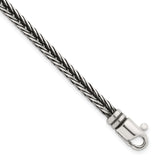 925 White Gold 4.2 mm Franco Chain Bracelet, Solid shown for scale