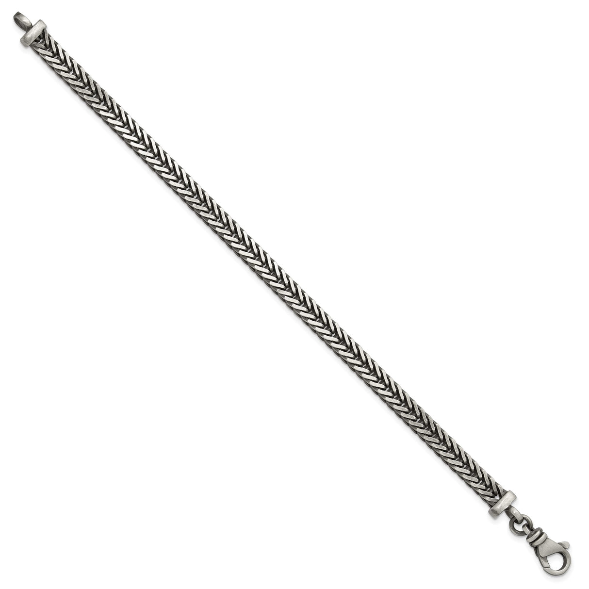 925 White Gold 5.5 mm Franco Chain Bracelet, Solid