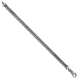 925 White Gold 5.5 mm Franco Chain Bracelet, Solid