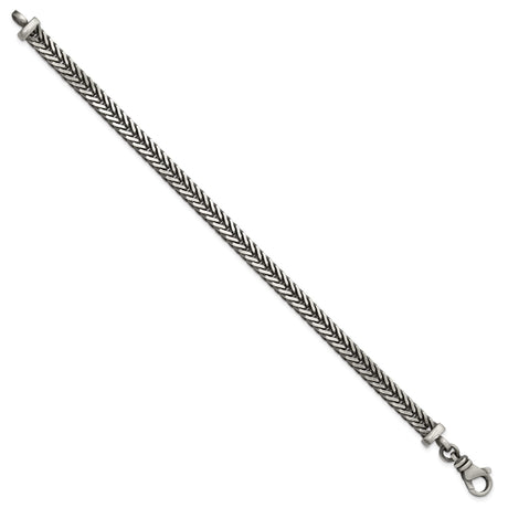 925 White Gold 5.5 mm Franco Chain Bracelet, Solid