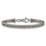 925 White Gold 5.5 mm Franco Chain Bracelet, Solid alternate angle