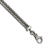 925 White Gold 5.5 mm Franco Chain Bracelet, Solid shown for scale