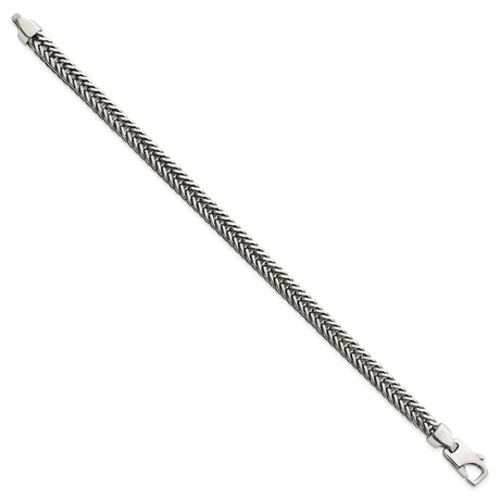 925 White Gold 6.1 mm Solid Chain Bracelet