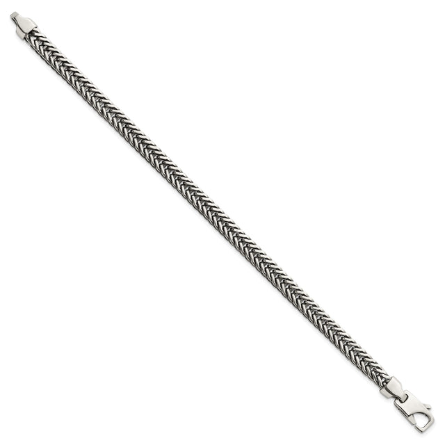 925 White Gold 6.1 mm Solid Chain Bracelet
