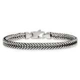 925 White Gold 6.1 mm Solid Chain Bracelet alternate angle
