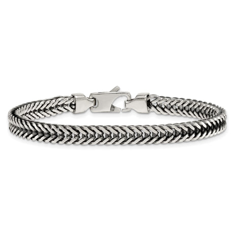 925 White Gold 6.1 mm Solid Chain Bracelet alternate angle