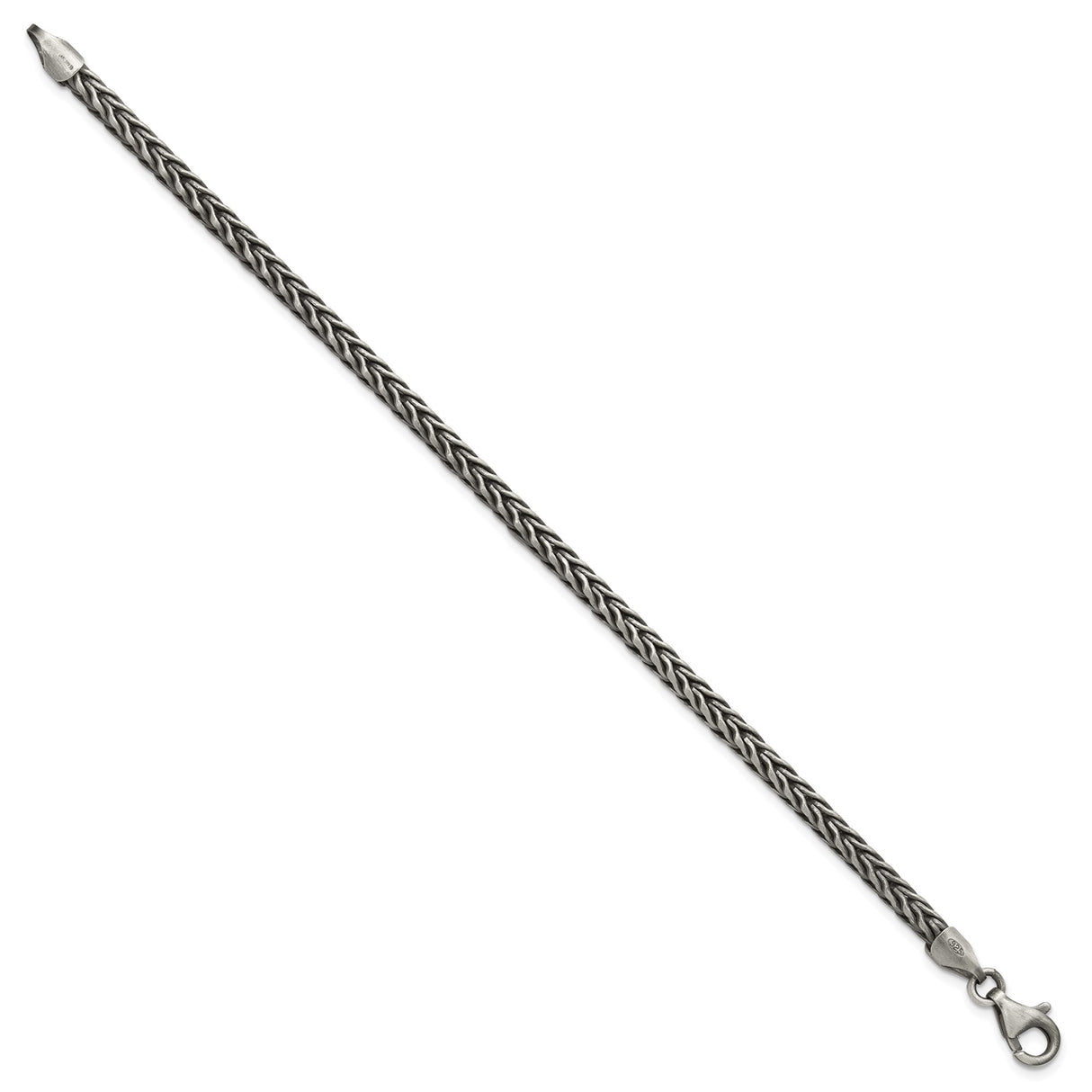 925 White Gold 3.9 mm Solid Chain Bracelet