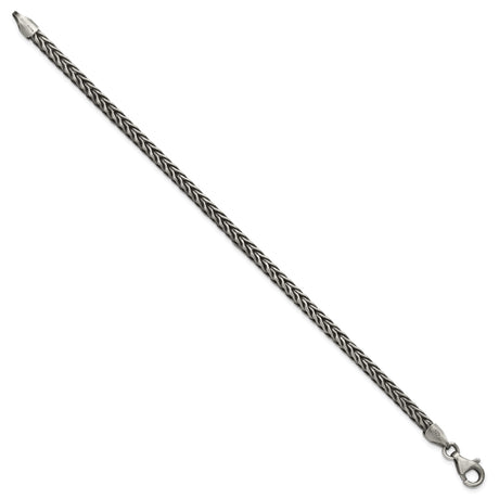 925 White Gold 3.9 mm Solid Chain Bracelet