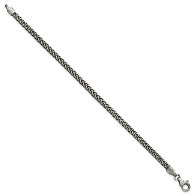 925 White Gold 3.9 mm Solid Chain Bracelet