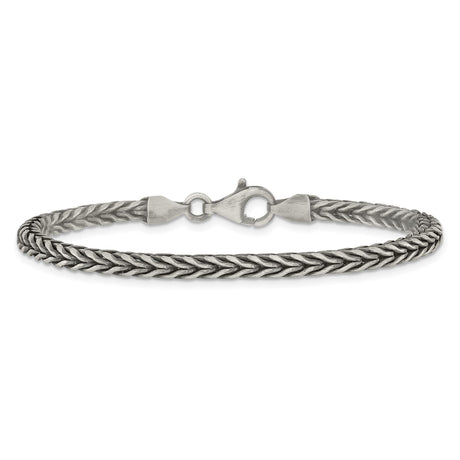 925 White Gold 3.9 mm Solid Chain Bracelet alternate angle