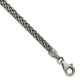 925 White Gold 3.9 mm Solid Chain Bracelet shown for scale