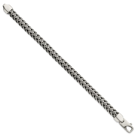 925 White Gold 8.2 mm Solid Chain Bracelet