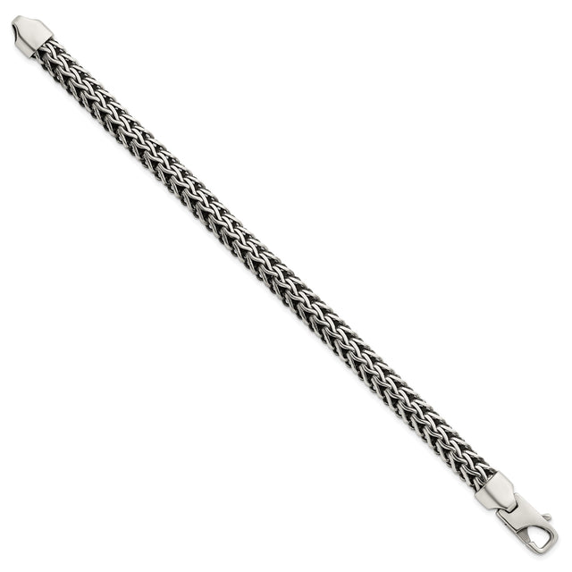 925 White Gold 8.2 mm Solid Chain Bracelet