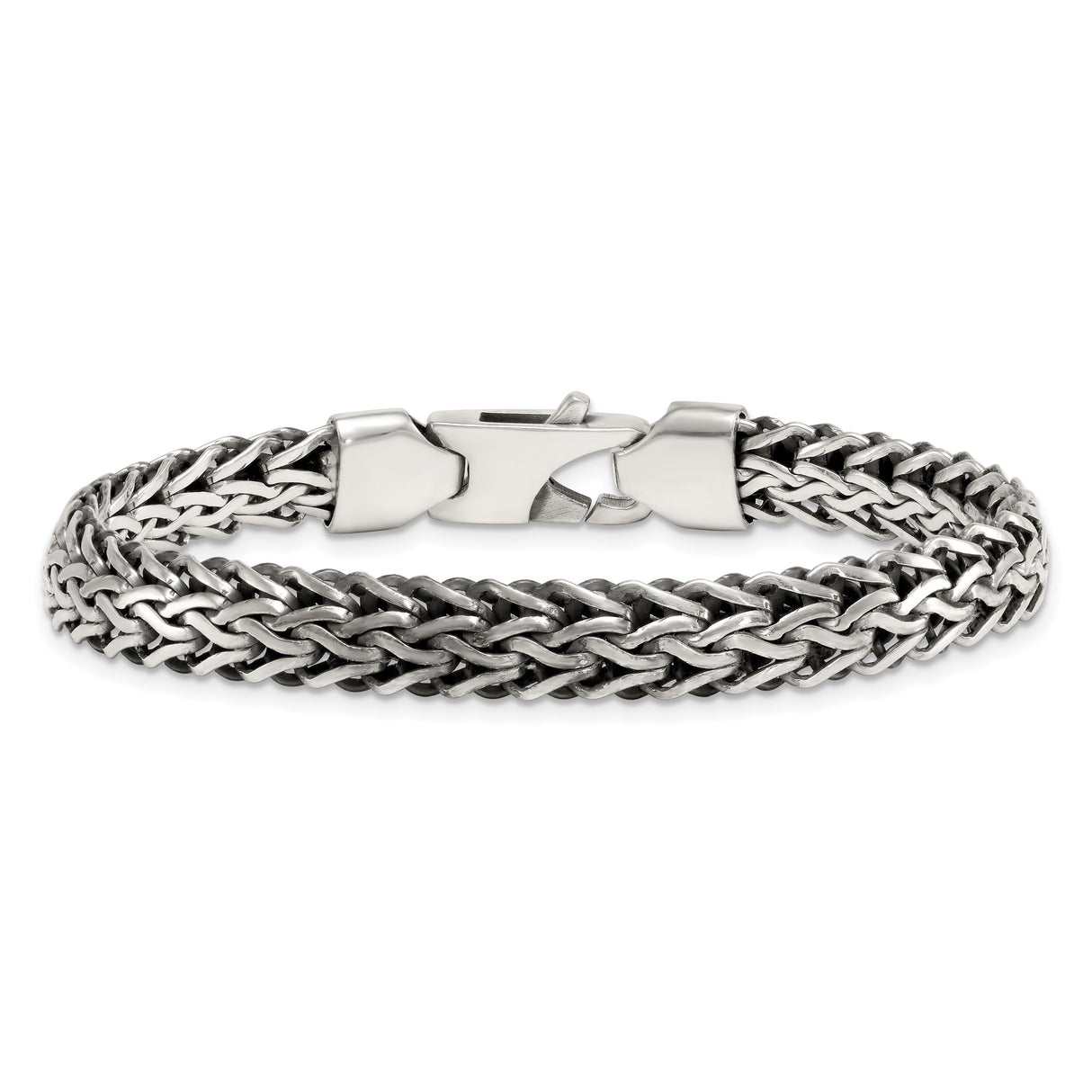 925 White Gold 8.2 mm Solid Chain Bracelet alternate angle