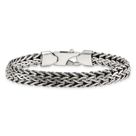 925 White Gold 8.2 mm Solid Chain Bracelet alternate angle