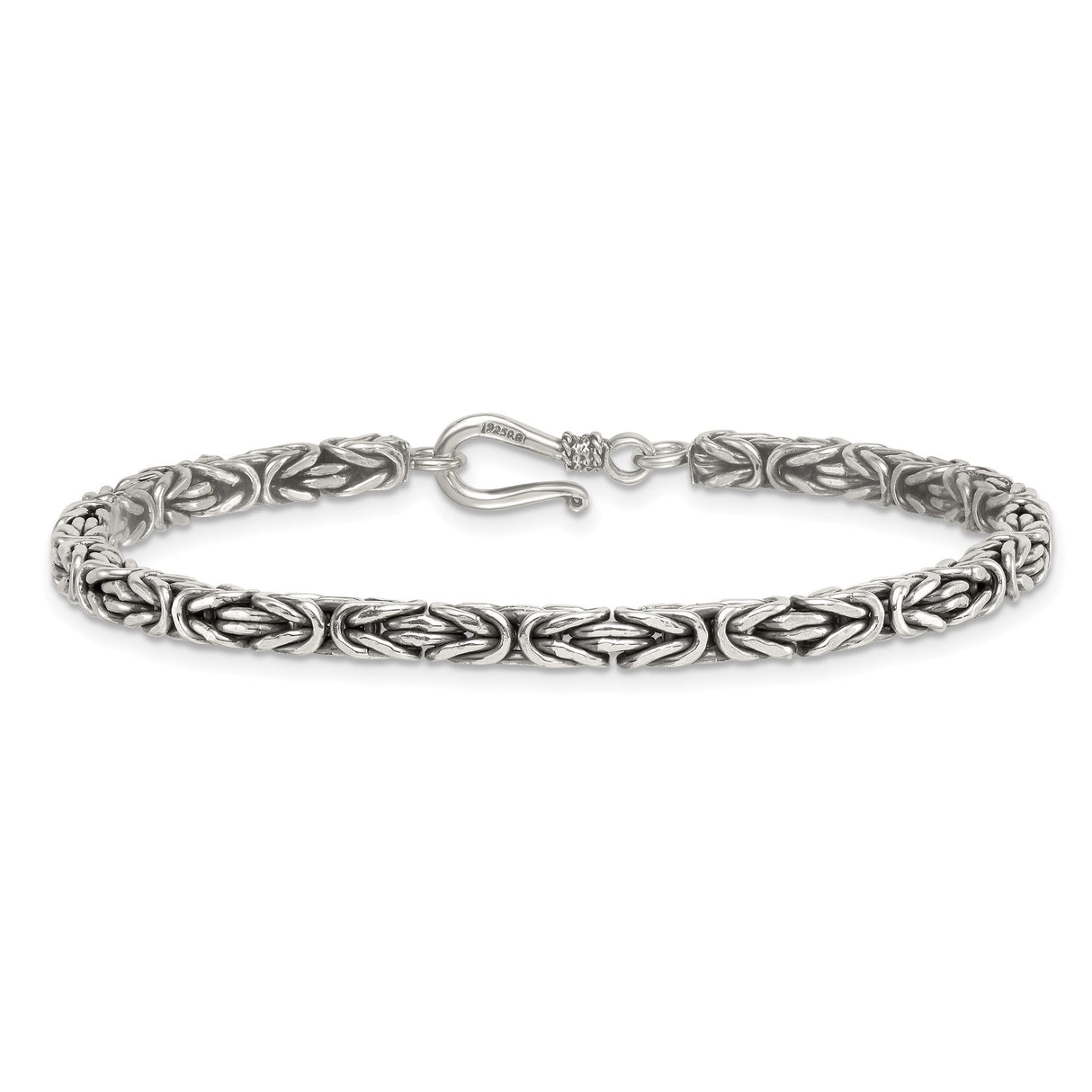 925 White Gold 3.8 mm Solid Chain Bracelet alternate angle