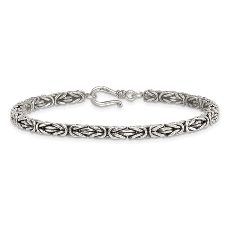 925 White Gold 3.8 mm Solid Chain Bracelet alternate angle