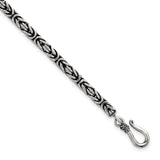 925 White Gold 3.8 mm Solid Chain Bracelet shown for scale