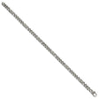 925 White Gold 5.3 mm Brushed Chain Bracelet, Solid