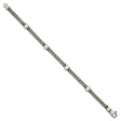 925 White Gold 7.75 mm Franco Chain Bracelet, Brushed