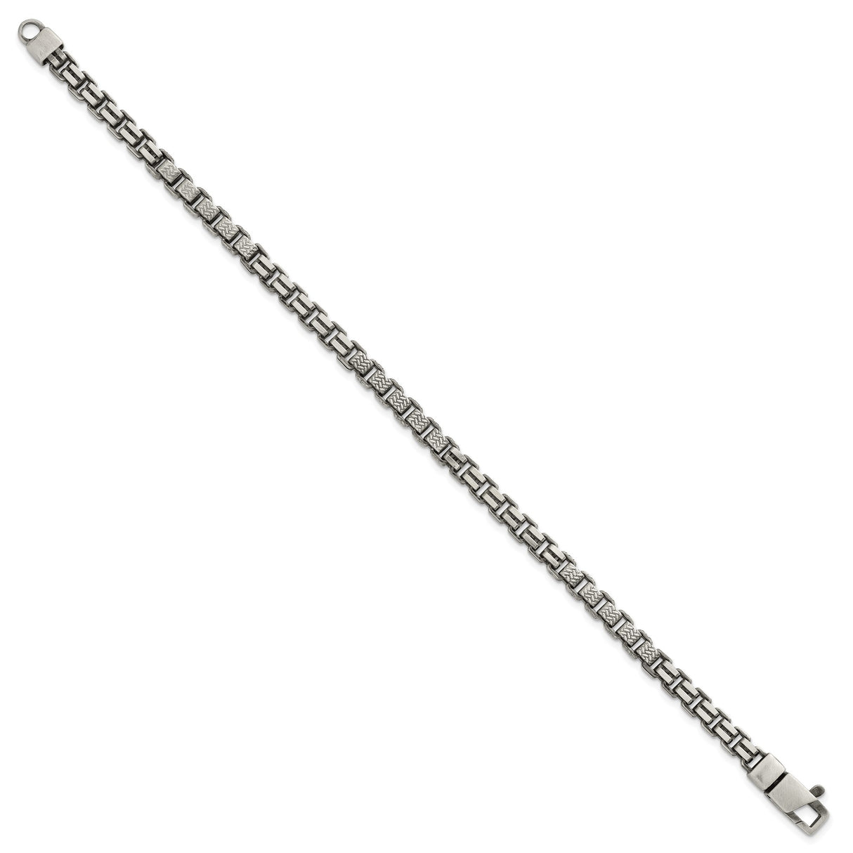 925 White Gold 5 mm Box Chain Bracelet, Brushed
