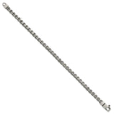 925 White Gold 5 mm Box Chain Bracelet, Brushed