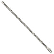 925 White Gold 7.5 mm Box Chain Bracelet, Brushed