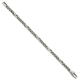925 White Gold 7.5 mm Box Chain Bracelet, Brushed